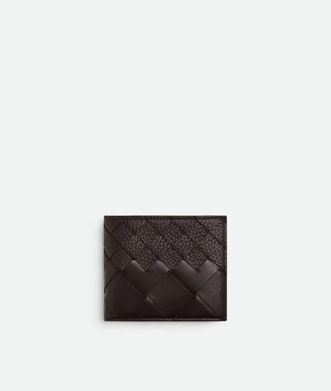 Intrecciato-Brieftasche mit zwei Fächern und Münzfach Intrecciato-Brieftasche mit zwei Fächern und Münzfach