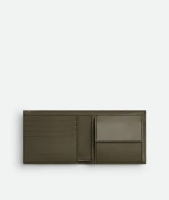 Intrecciato-Brieftasche mit zwei Fächern und Münzfach