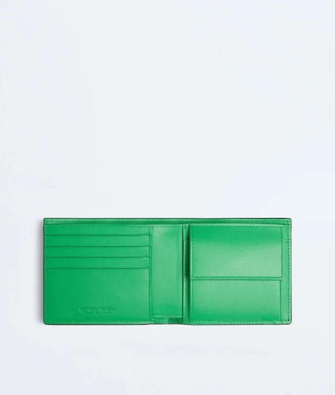 Intrecciato-Brieftasche mit zwei Fächern und Münzfach Intrecciato-Brieftasche mit zwei Fächern und Münzfach