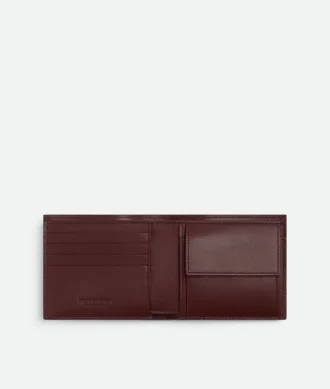 Intrecciato-Brieftasche mit zwei Fächern und Münzfach