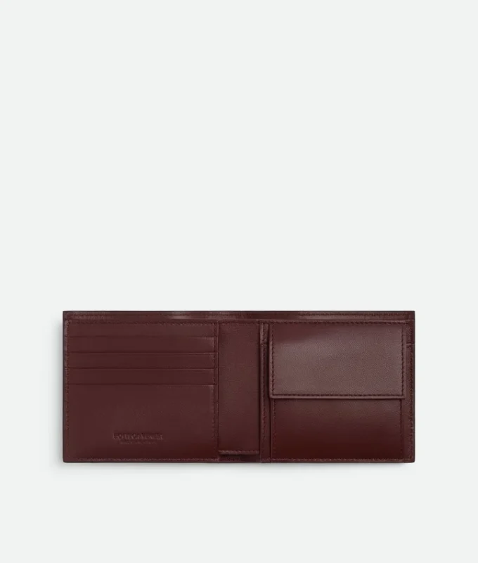 Intrecciato-Brieftasche mit zwei Fächern und Münzfach Intrecciato-Brieftasche mit zwei Fächern und Münzfach