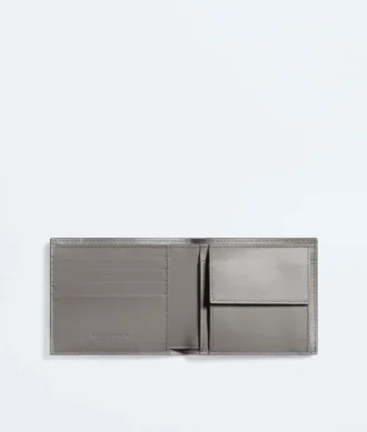 Intrecciato-Brieftasche mit zwei Fächern und Münzfach