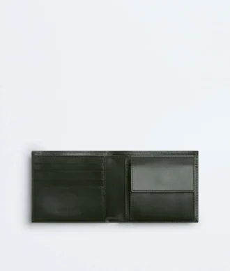 Intrecciato-Brieftasche mit zwei Fächern und Münzfach
