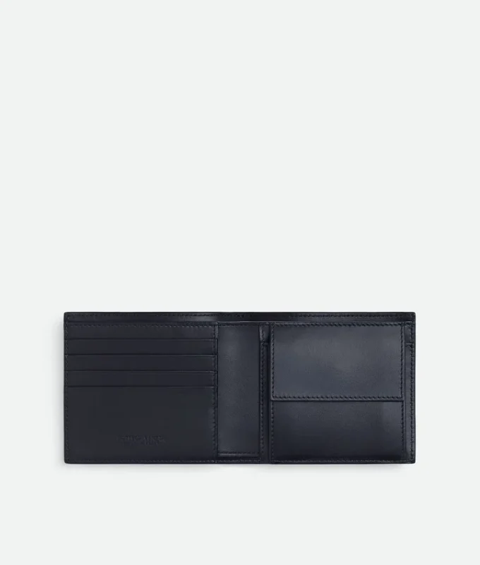 Intrecciato-Brieftasche mit zwei Fächern und Münzfach Intrecciato-Brieftasche mit zwei Fächern und Münzfach