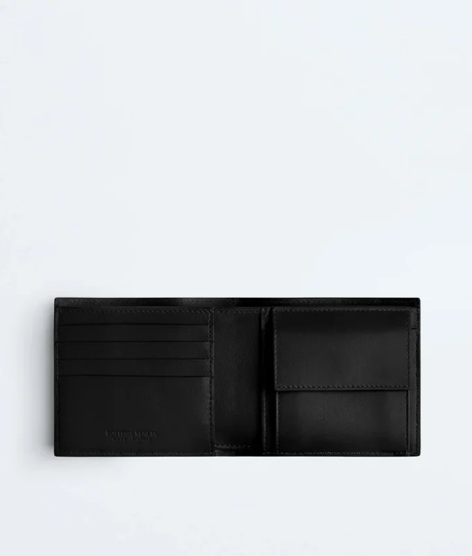Intrecciato-Brieftasche mit zwei Fächern und Münzfach Intrecciato-Brieftasche mit zwei Fächern und Münzfach