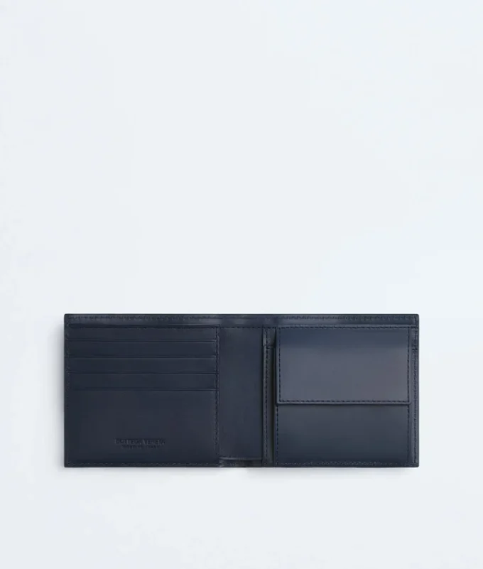 Intrecciato-Brieftasche mit zwei Fächern und Münzfach Intrecciato-Brieftasche mit zwei Fächern und Münzfach