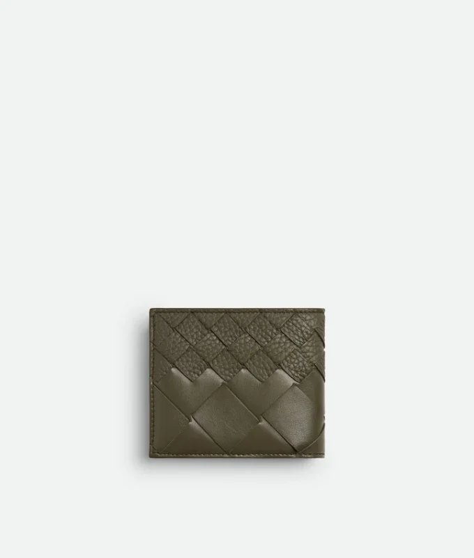 Intrecciato-Brieftasche mit zwei Fächern und Münzfach Intrecciato-Brieftasche mit zwei Fächern und Münzfach