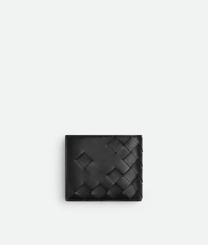 Intrecciato-Brieftasche mit zwei Fächern und Münzfach Intrecciato-Brieftasche mit zwei Fächern und Münzfach
