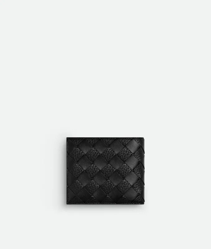 Intrecciato-Brieftasche mit zwei Fächern und Münzfach Intrecciato-Brieftasche mit zwei Fächern und Münzfach