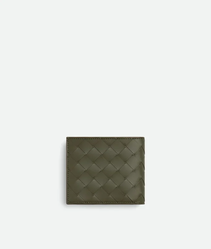 Intrecciato-Brieftasche mit zwei Fächern und Münzfach Intrecciato-Brieftasche mit zwei Fächern und Münzfach