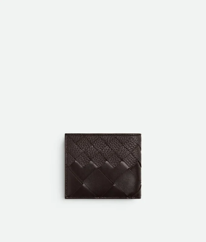 Intrecciato-Brieftasche mit zwei Fächern und Münzfach Intrecciato-Brieftasche mit zwei Fächern und Münzfach