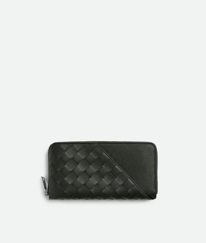 Intrecciato Diagonal Zip-Around-Geldbörse Intrecciato Diagonal Zip-Around-Geldbörse