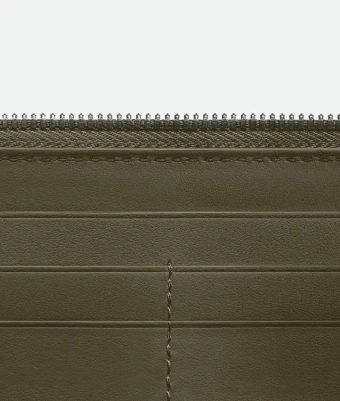 Intrecciato-Brieftasche mit Reißverschluss