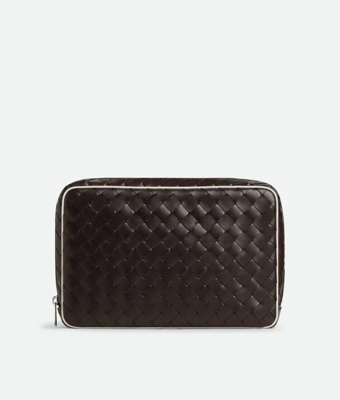 Intrecciato Große Pouch mit Reißverschluss