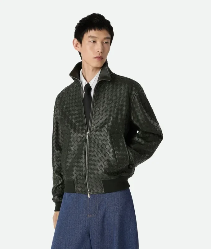 Intrecciato-Lederblouson Intrecciato-Lederblouson