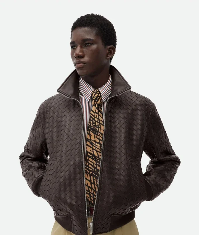 Intrecciato-Lederblouson Intrecciato-Lederblouson
