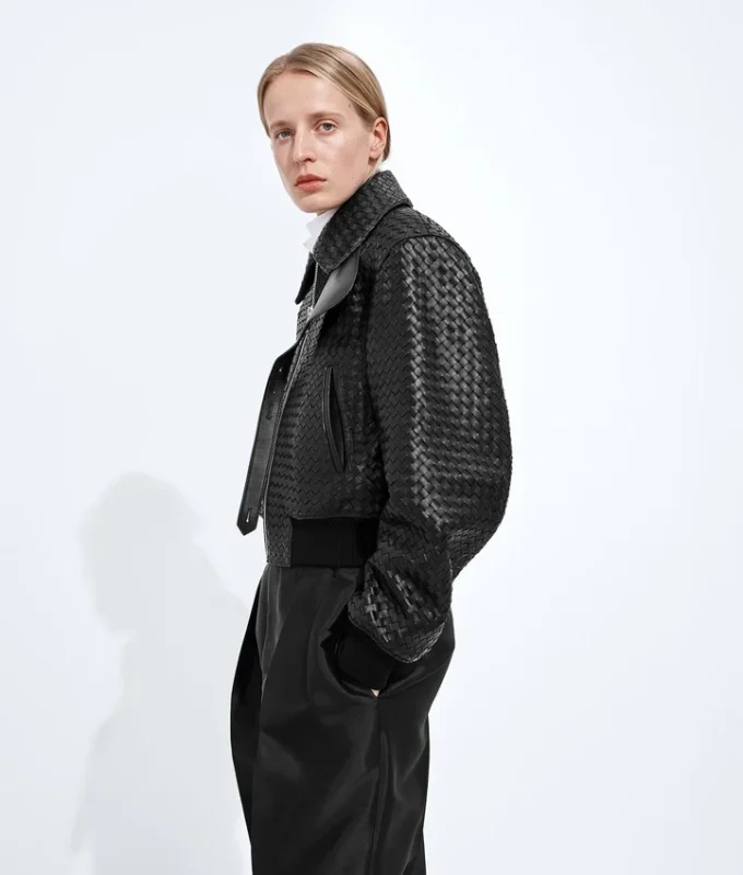 Intrecciato-Lederblouson Intrecciato-Lederblouson