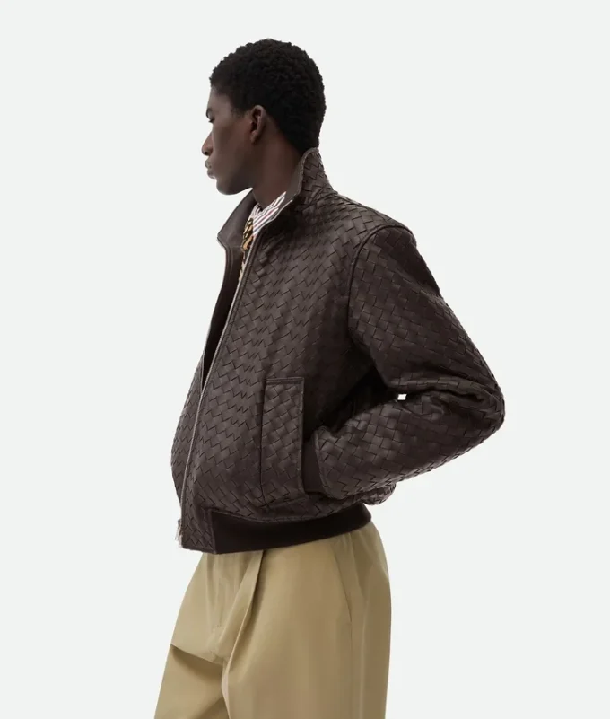 Intrecciato-Lederblouson Intrecciato-Lederblouson