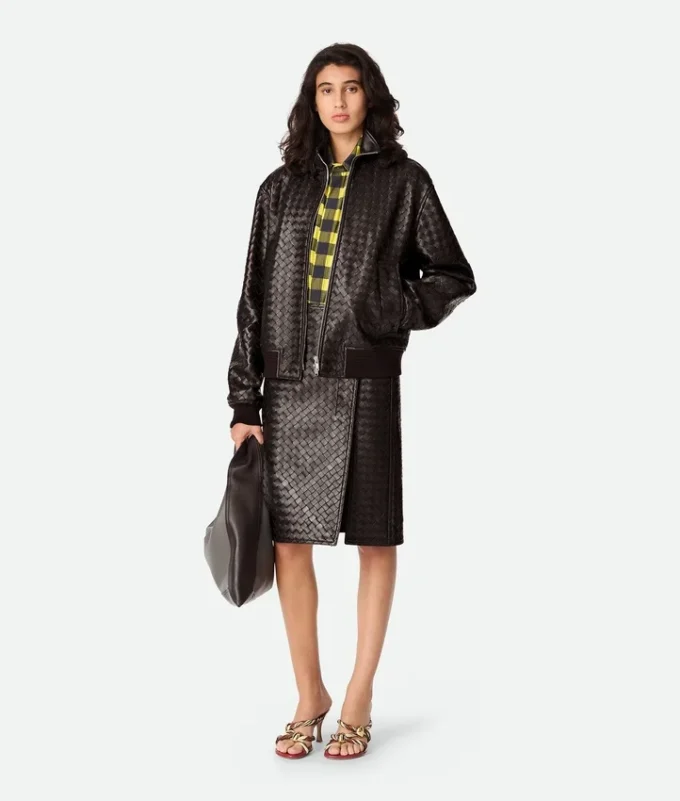 Intrecciato-Lederblouson Intrecciato-Lederblouson