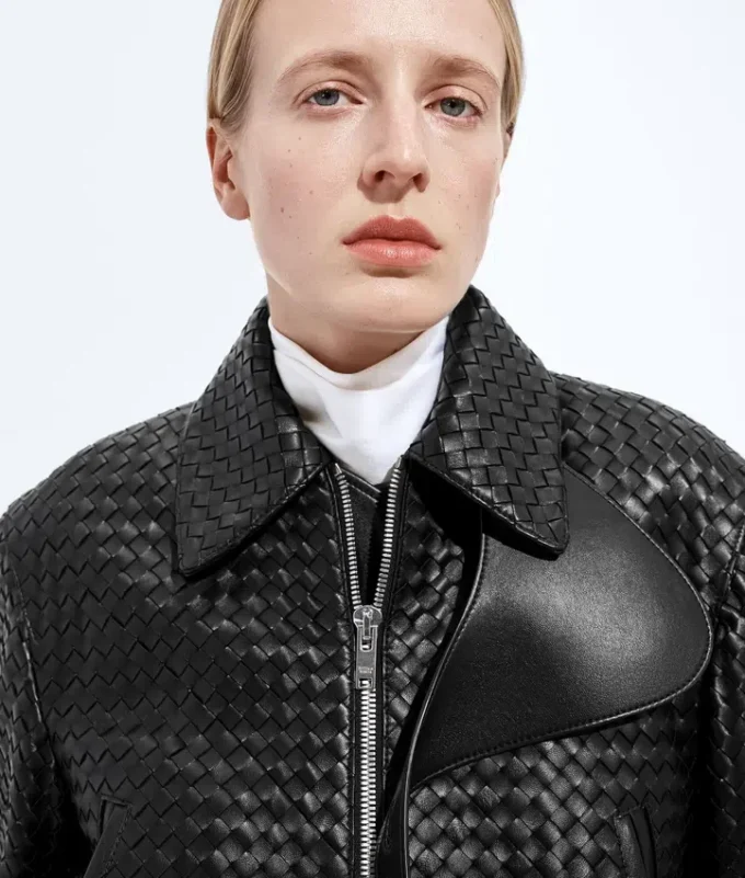 Intrecciato-Lederblouson Intrecciato-Lederblouson