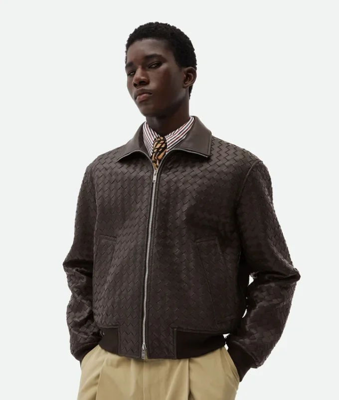 Intrecciato-Lederblouson Intrecciato-Lederblouson