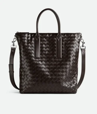 Intrecciato North-South-Tasche mit Reißverschluss