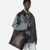 Intrecciato North-South-Tasche mit Reißverschluss Intrecciato North-South-Tasche mit Reißverschluss