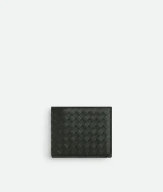 Intrecciato Piccolo Brieftasche mit zwei Fächern und Münzfach