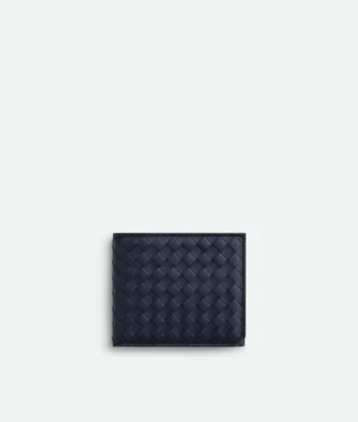 Intrecciato Piccolo Brieftasche mit zwei Fächern und Münzfach