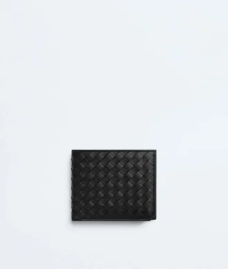 Intrecciato Piccolo Brieftasche mit zwei Fächern und Münzfach
