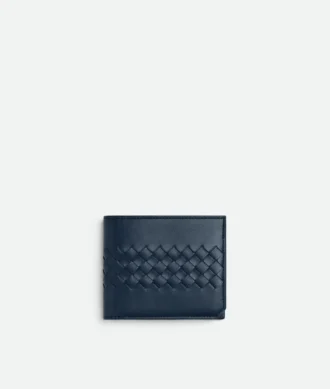 Intrecciato Piccolo Brieftasche mit zwei Fächern und Münzfach