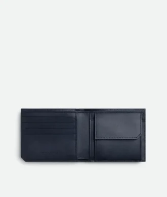 Intrecciato Piccolo Brieftasche mit zwei Fächern und Münzfach