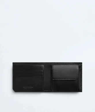 Intrecciato Piccolo Brieftasche mit zwei Fächern und Münzfach