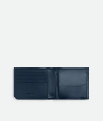 Intrecciato Piccolo Brieftasche mit zwei Fächern und Münzfach