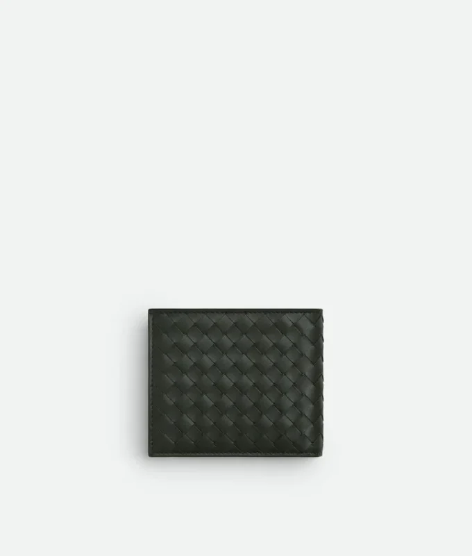 Intrecciato Piccolo Brieftasche mit zwei Fächern und Münzfach