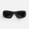 Intrecciato-Sonnenbrille mit rechteckigem Rahmen Intrecciato-Sonnenbrille mit rechteckigem Rahmen
