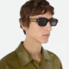 Intrecciato-Sonnenbrille mit rechteckigem Rahmen Intrecciato-Sonnenbrille mit rechteckigem Rahmen