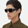 Intrecciato-Sonnenbrille mit rechteckigem Rahmen Intrecciato-Sonnenbrille mit rechteckigem Rahmen