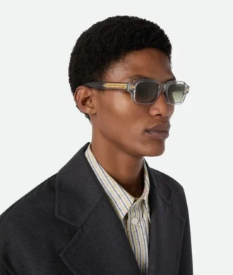 Intrecciato-Sonnenbrille mit rechteckigem Rahmen