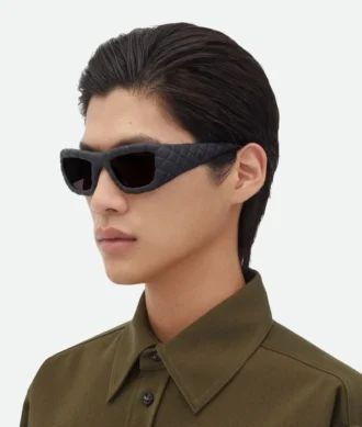 Intrecciato-Sonnenbrille mit rechteckigem Rahmen
