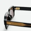Intrecciato-Sonnenbrille mit rechteckigem Rahmen Intrecciato-Sonnenbrille mit rechteckigem Rahmen