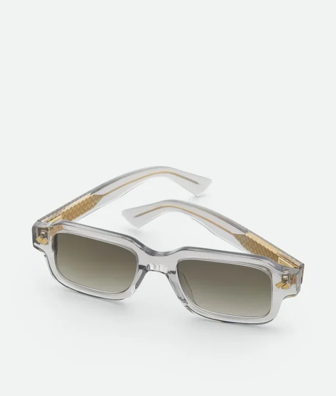 Intrecciato-Sonnenbrille mit rechteckigem Rahmen Intrecciato-Sonnenbrille mit rechteckigem Rahmen