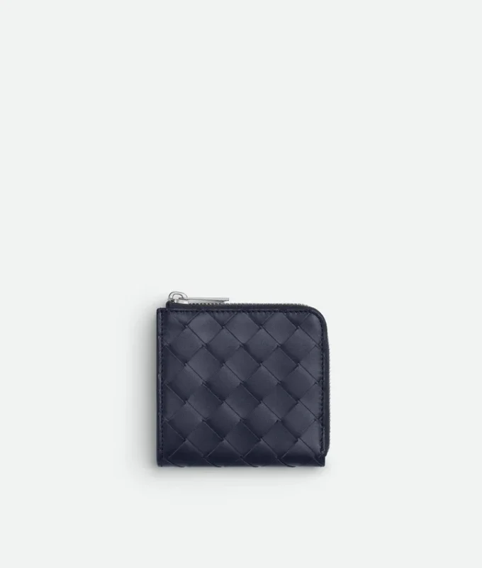 Intrecciato Square Zip-Around-Geldbörse