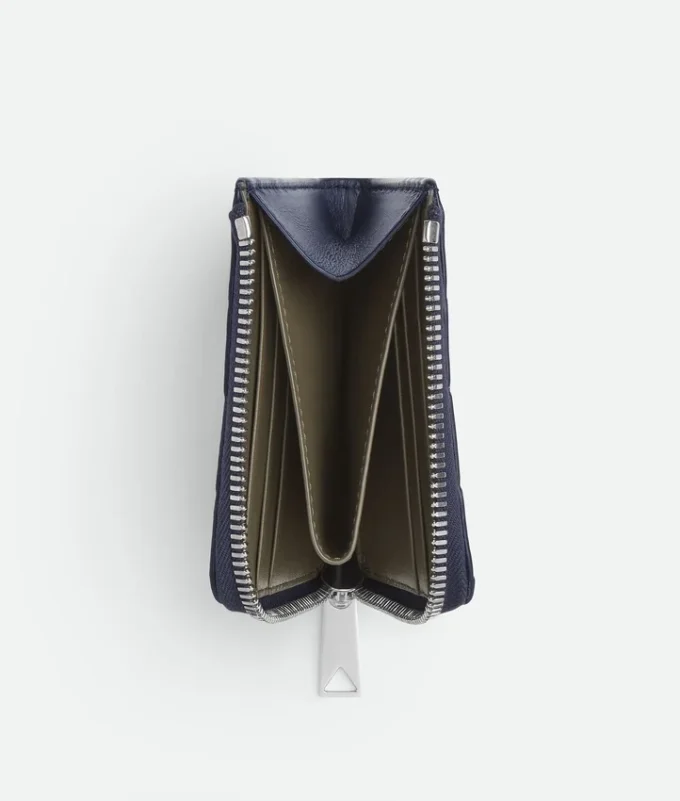 Intrecciato Square Zip-Around-Geldbörse