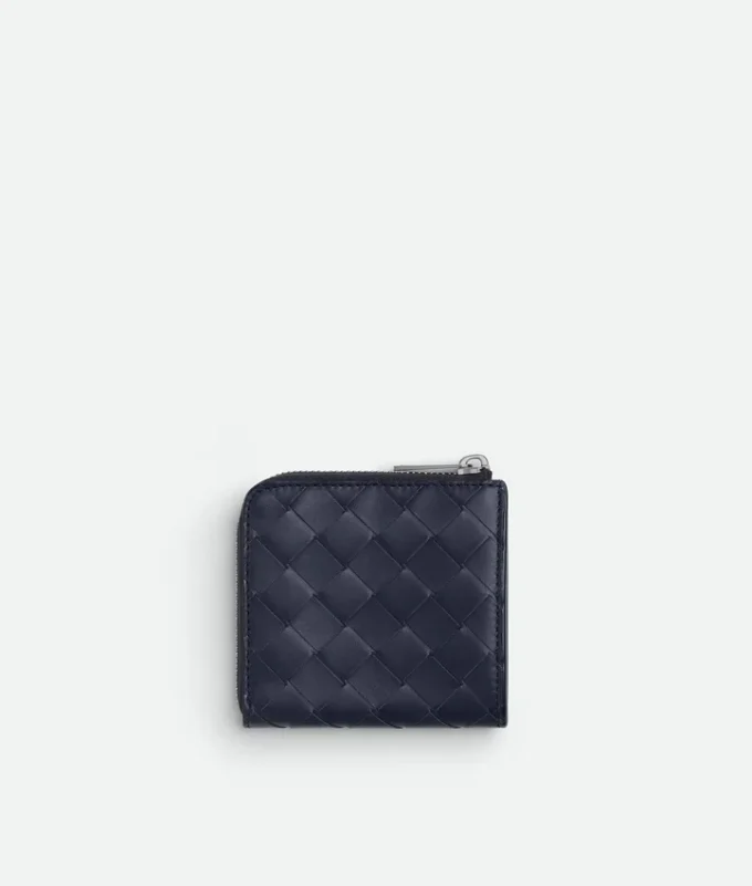 Intrecciato Square Zip-Around-Geldbörse