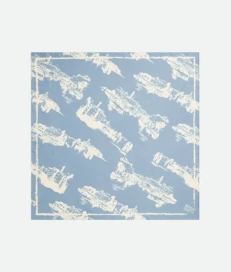 Italienisches Seidenfoulard im Postkartenstil