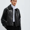 Jacke aus geknittertem Leder Jacke aus geknittertem Leder
