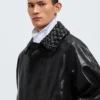 Jacke aus geknittertem Leder Jacke aus geknittertem Leder