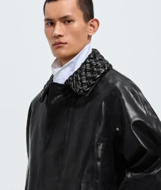 Jacke aus geknittertem Leder Jacke aus geknittertem Leder