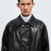 Jacke aus geknittertem Leder Jacke aus geknittertem Leder